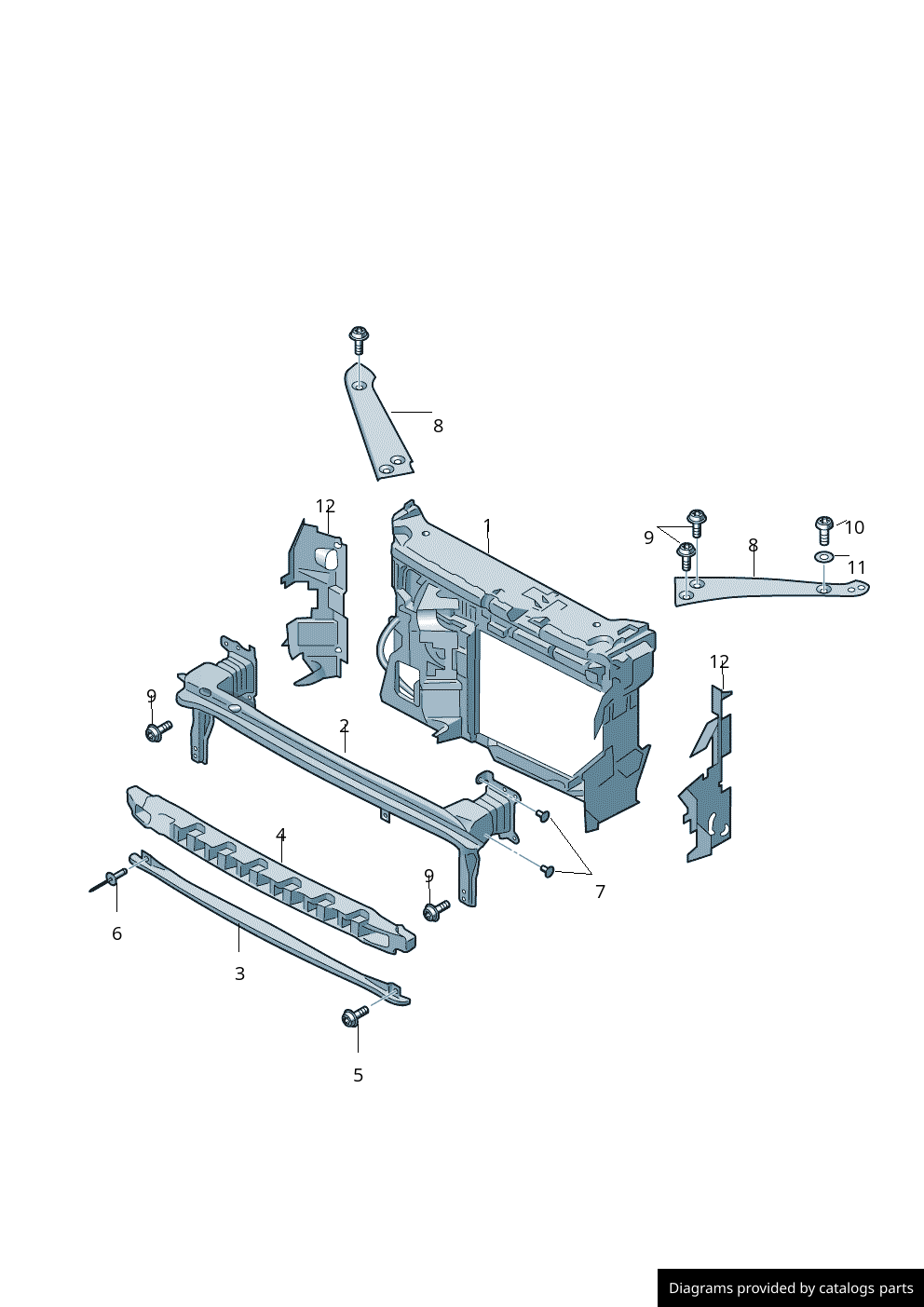 Volkswagen / Seat / Skoda Lock Carrier 1S0805588L - LLLParts