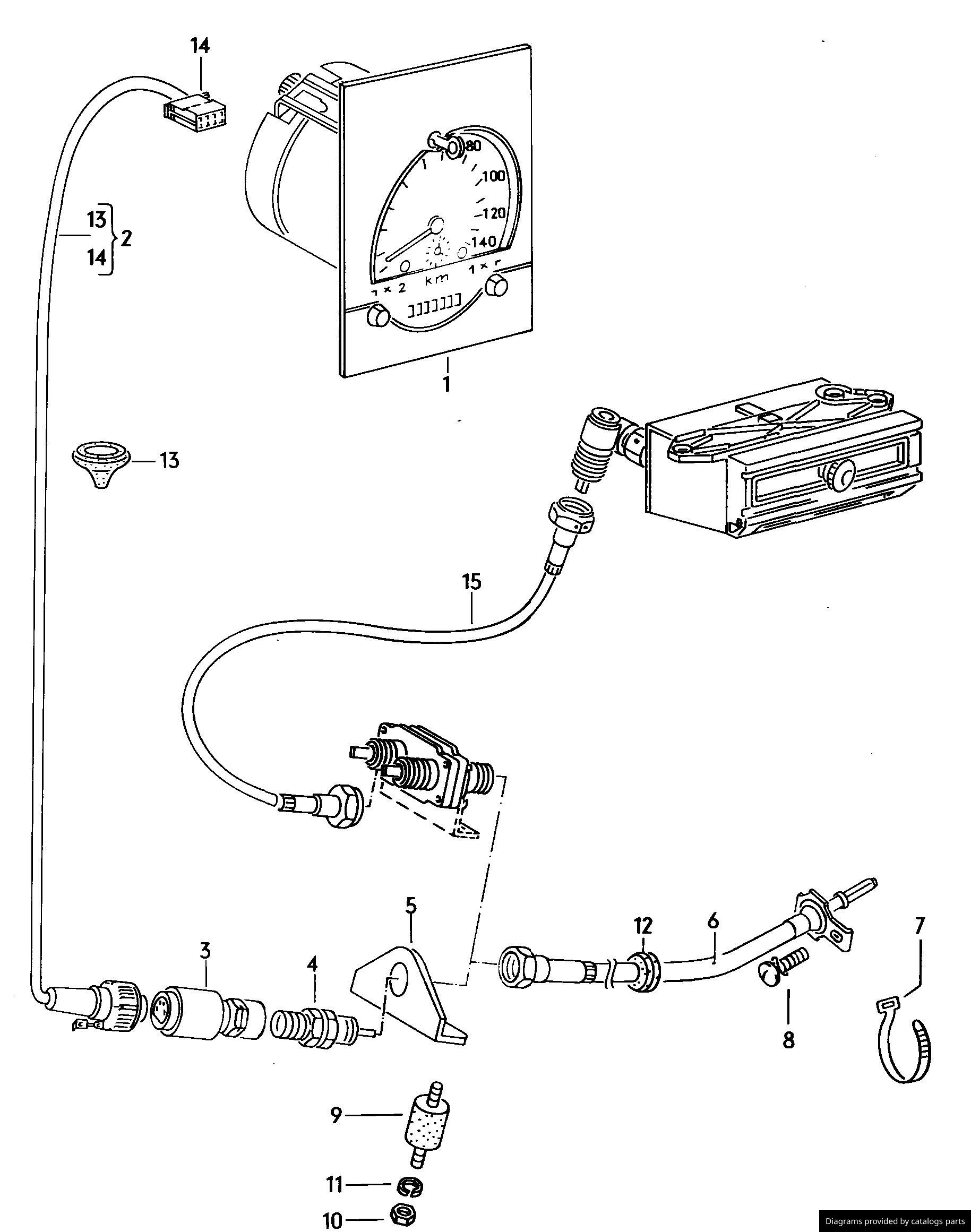 Volkswagen Tachograph Wiring Harness 281971555F LLLParts