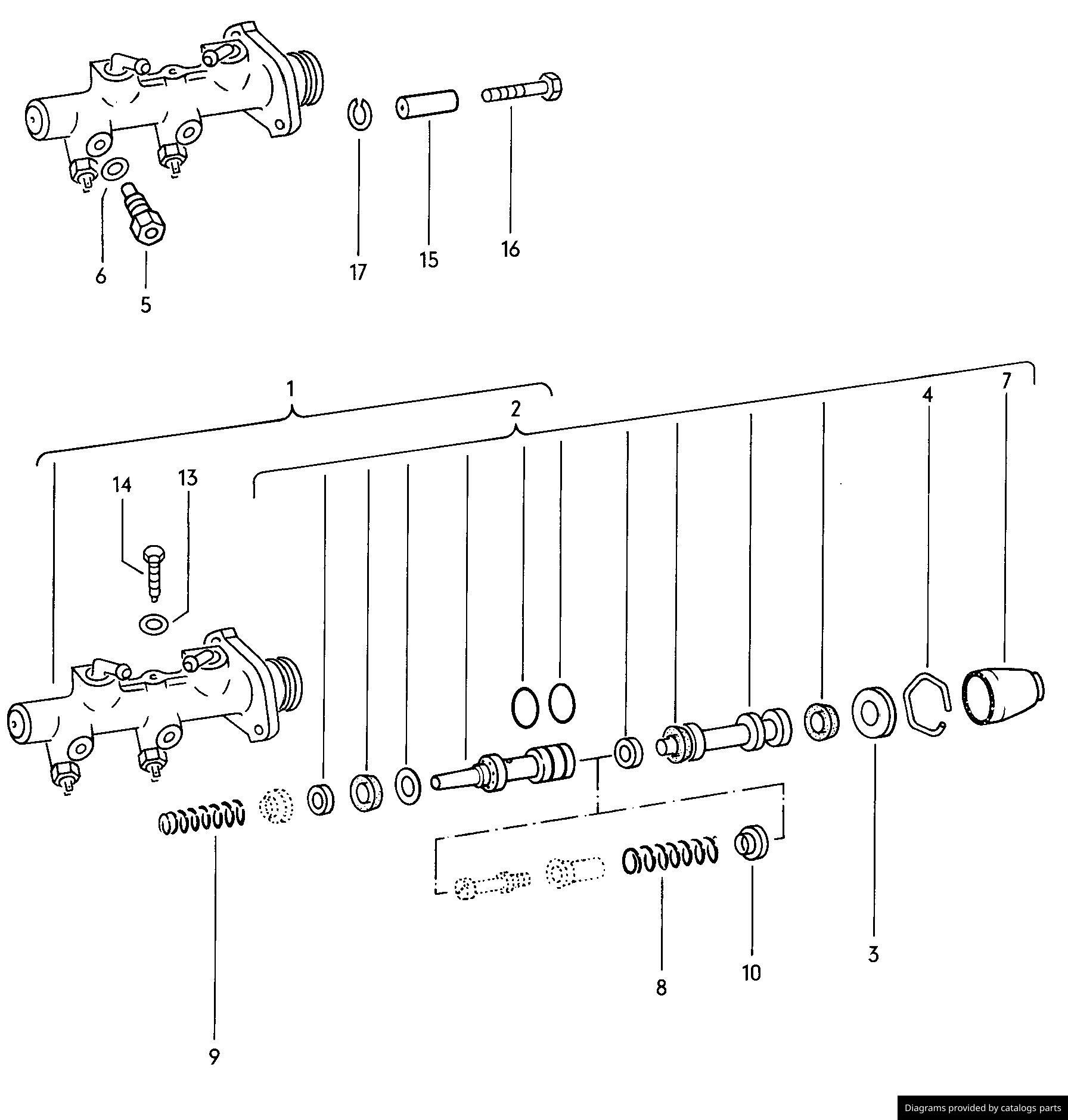 Volkswagen Repair Kit For Tandem Master Cylinder 111698183B LLLParts