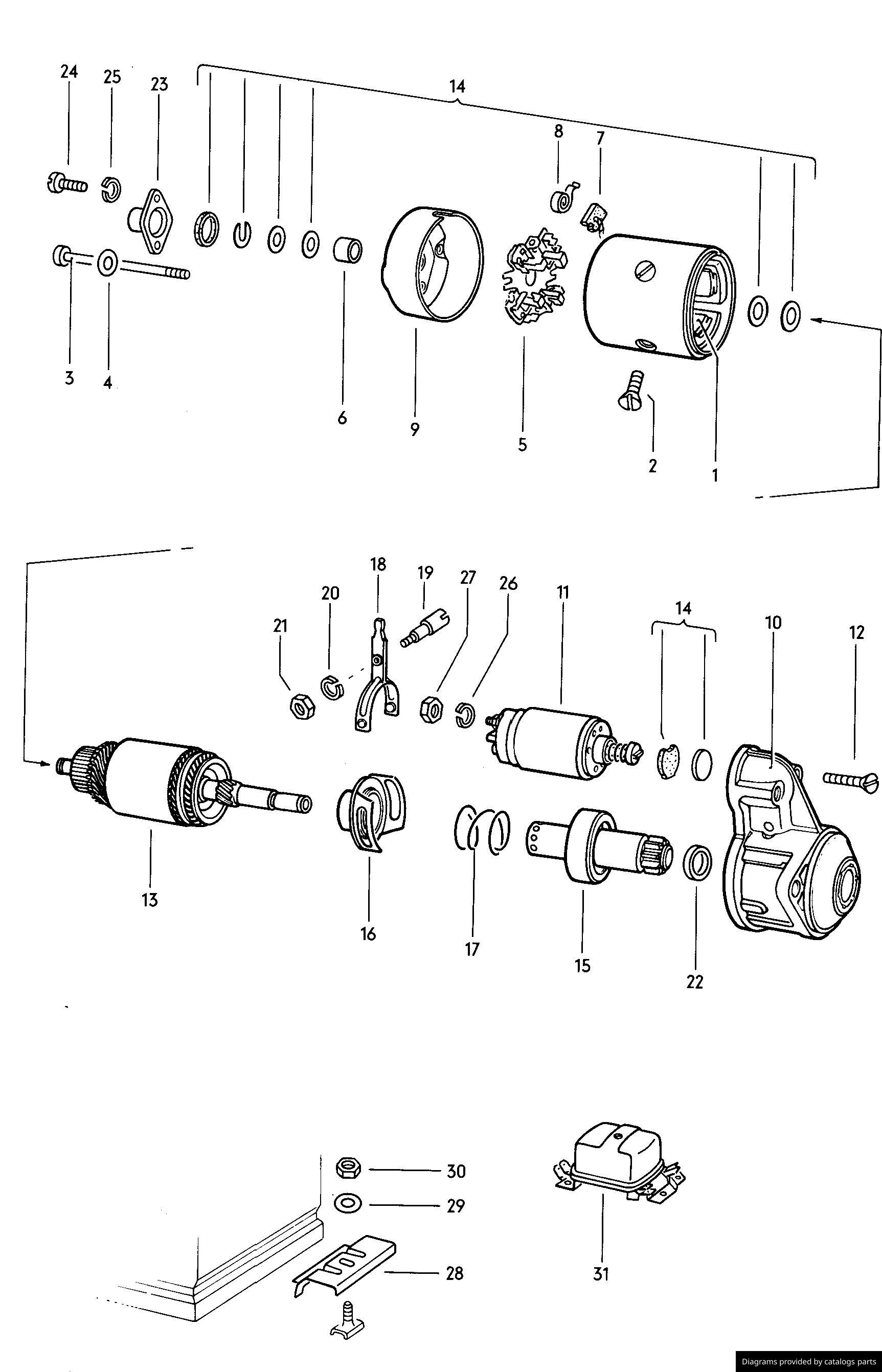 Volkswagen 1 Set: Carbon Brushes 111911215E - LLLParts