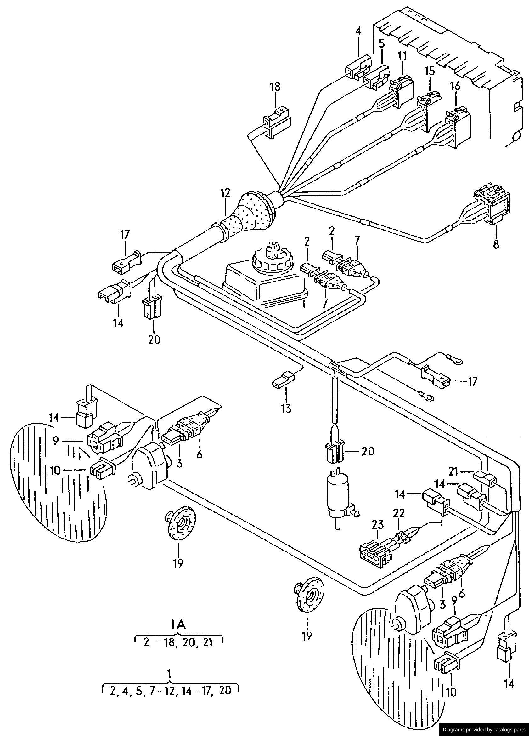 Volkswagen Wiring Harness Front Left 191971071EQ LLLParts