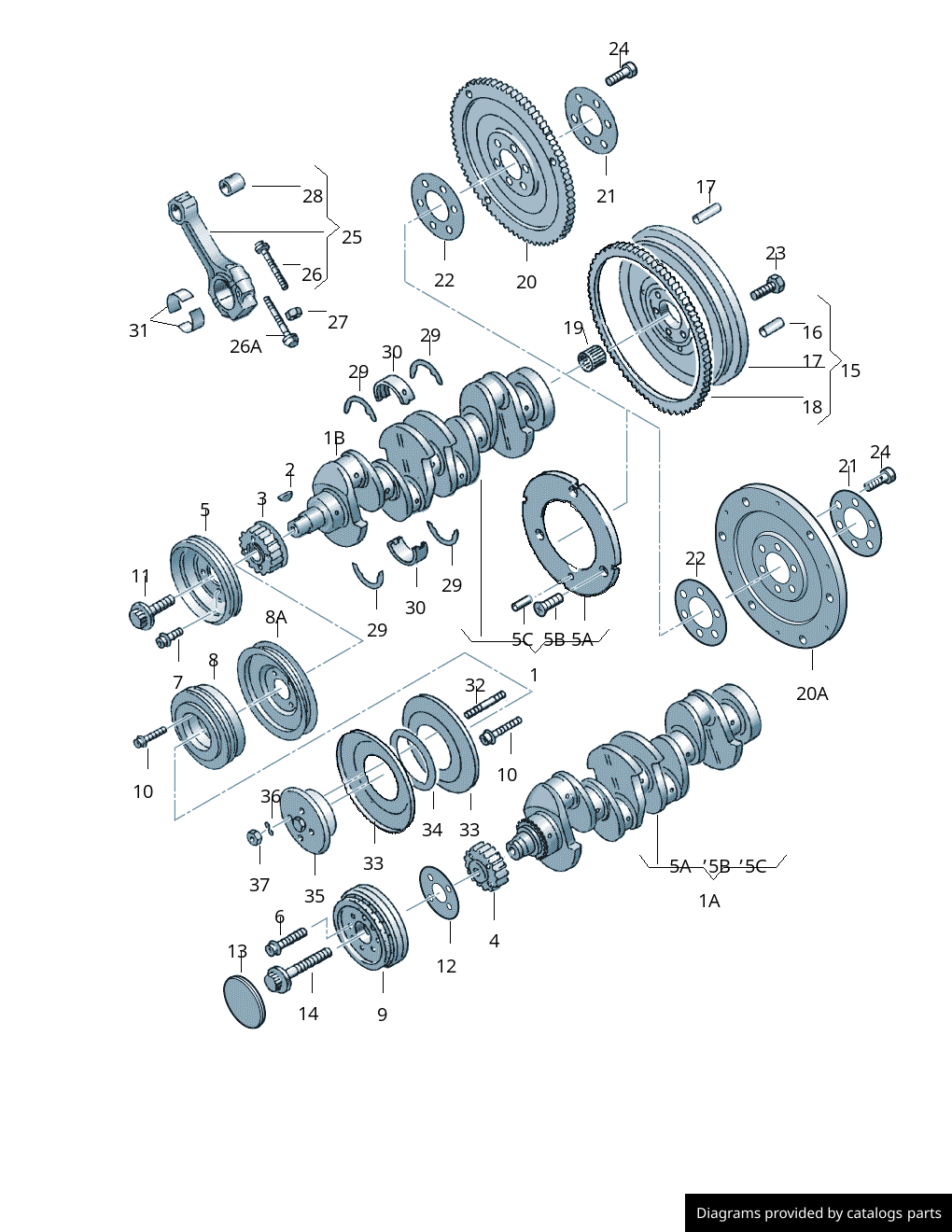 Volkswagen Crankshaft 028105101S LLLParts