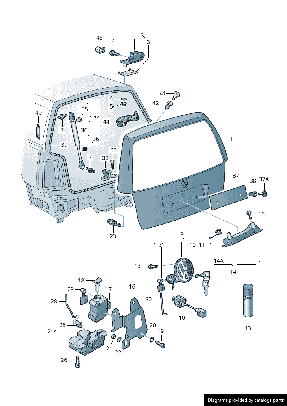 How to repair a tailgate lock of a VW Golf Mk5 V Estate Jetta