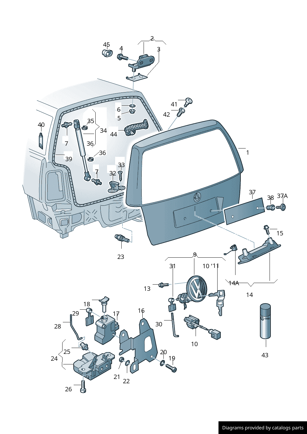 How to repair a tailgate lock of a VW Golf Mk5 V Estate Jetta