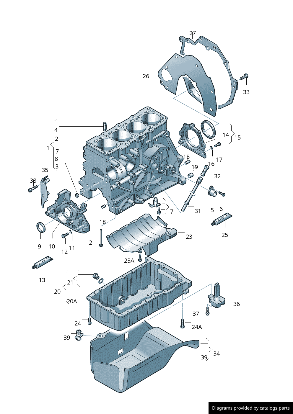 Volkswagen Crankcase Housing 038103011BQ LLLParts