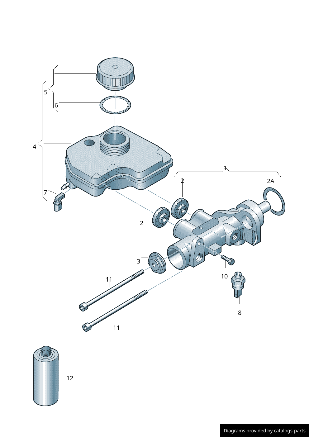 Volkswagen Tandem Brake Master Cylinder 3D0611021A