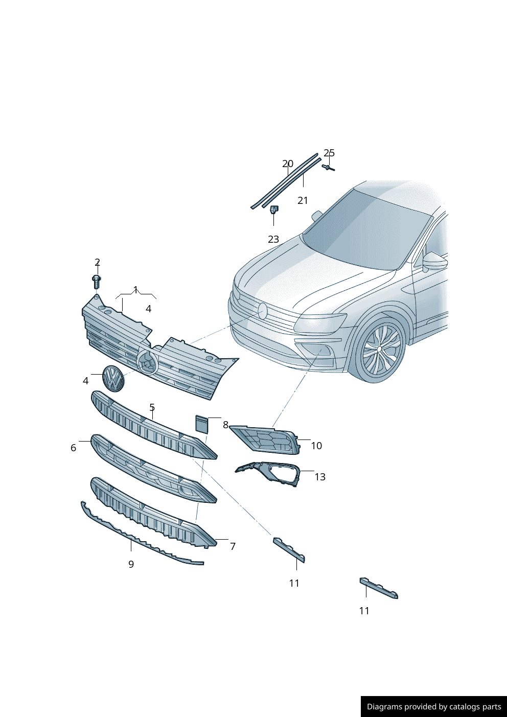 Volkswagen High Chrome/Black 5NA853601JZA - LLLParts