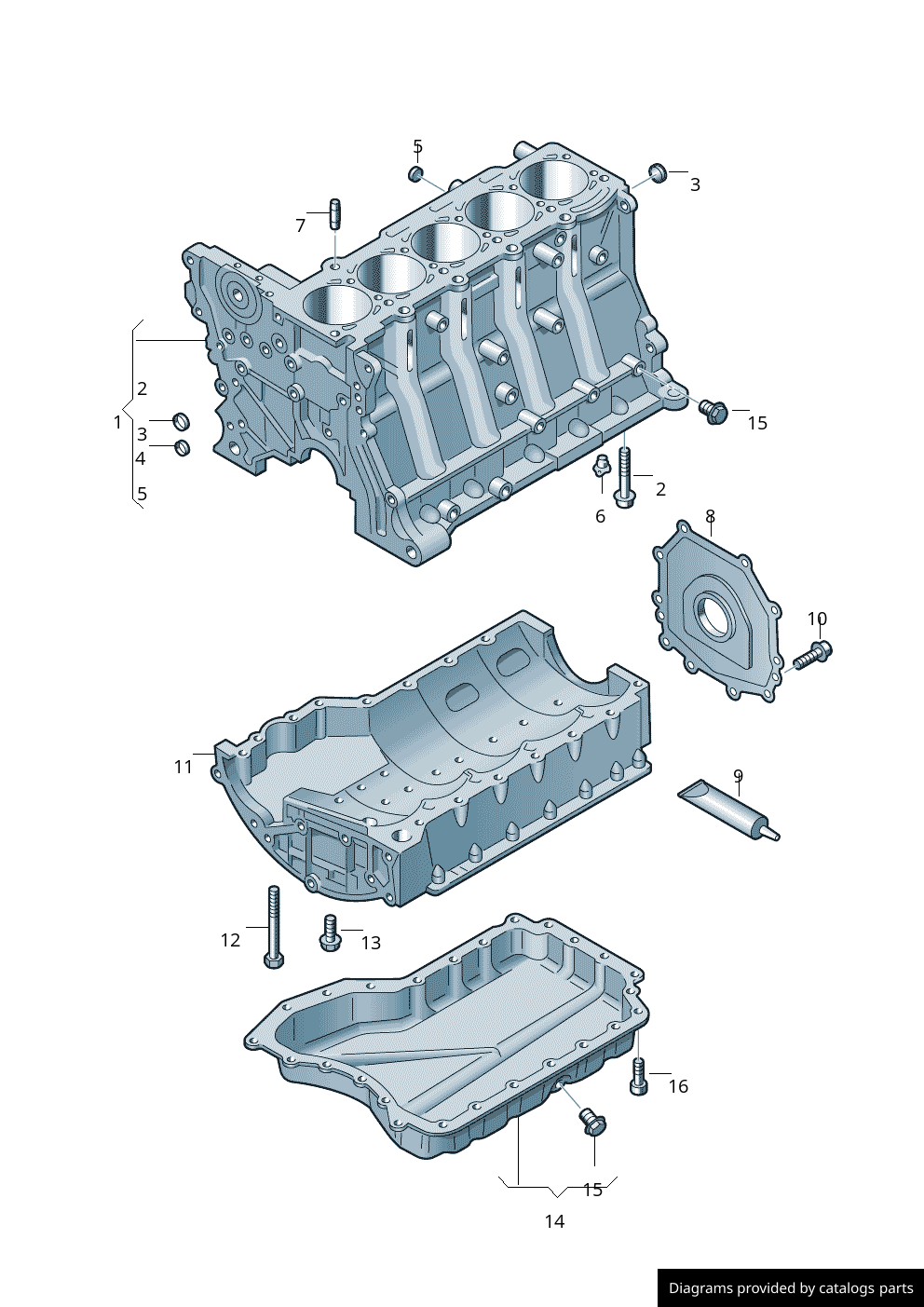 Volkswagen Engine Oil Sump Upper Part 07K103603B - LLLParts