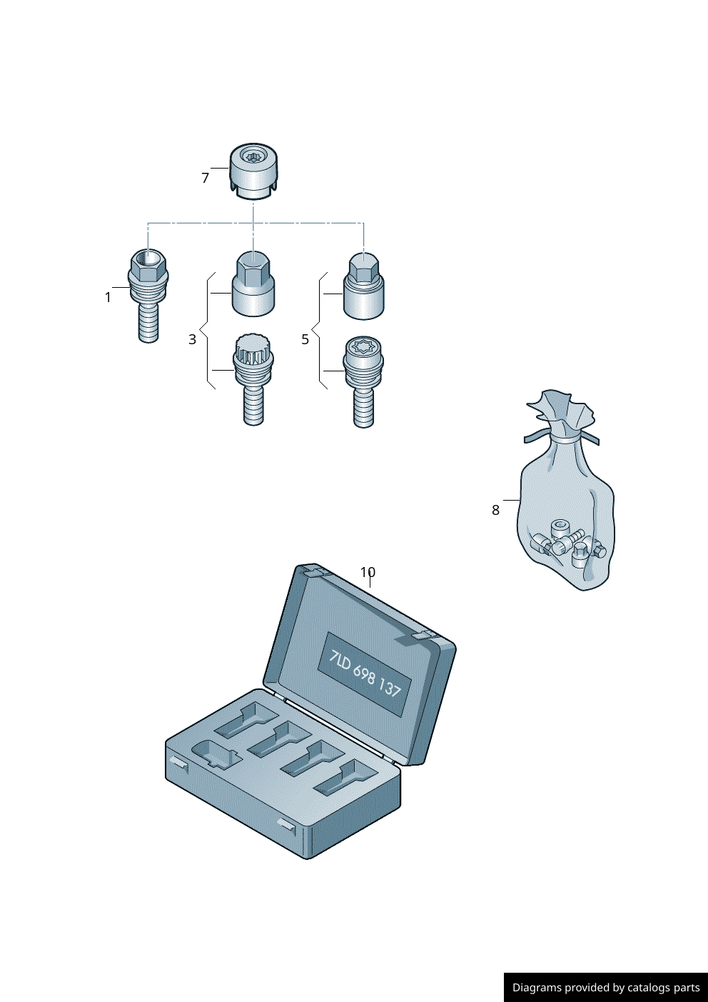 Volkswagen Code Keys 7L0698139A783 LLLParts