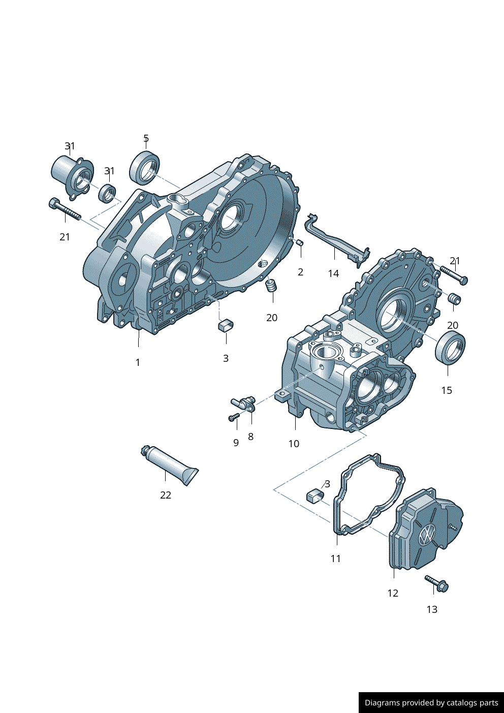 Volkswagen Clutch Housing 02Z301107G LLLParts
