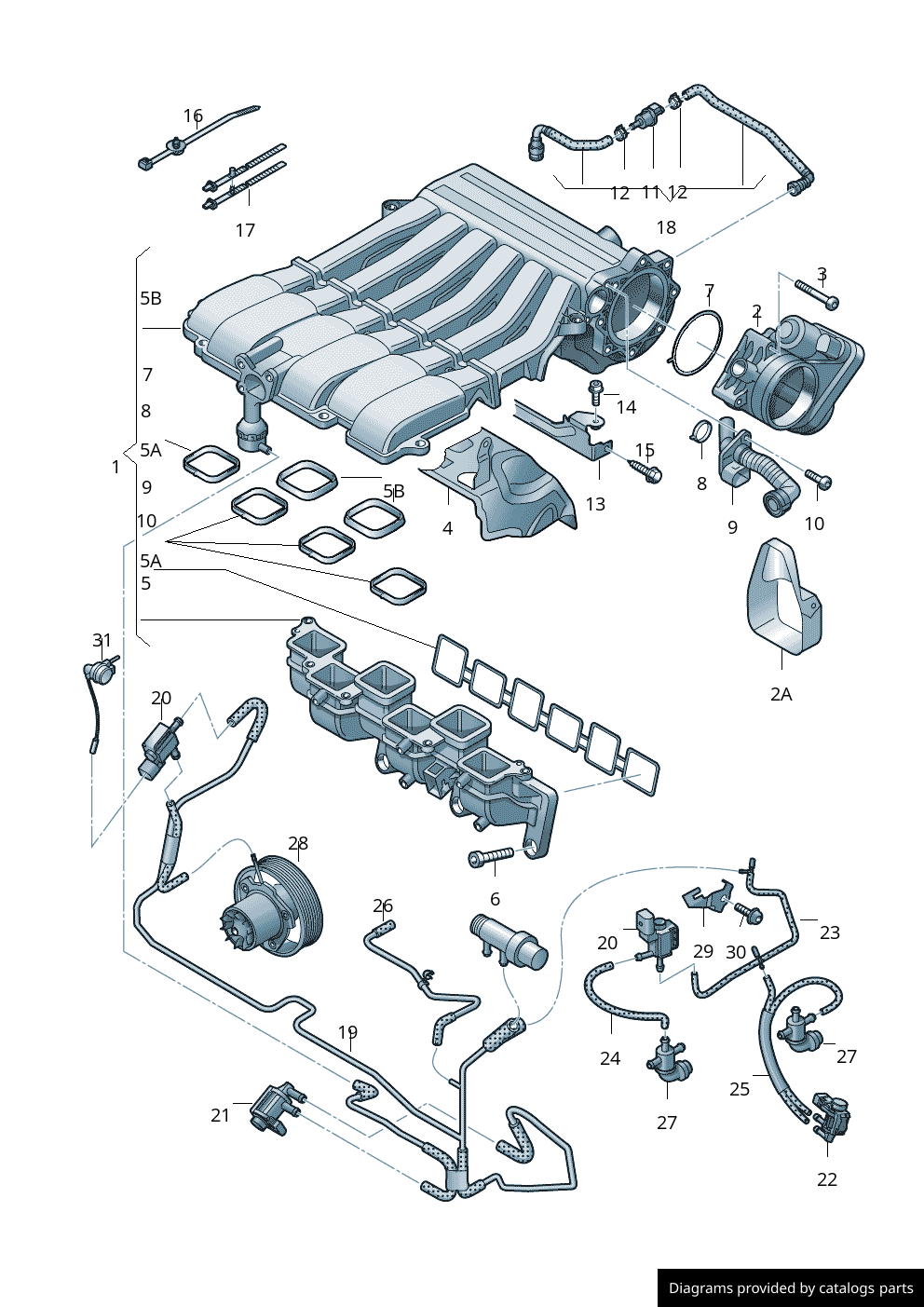Volkswagen Vacuum Hoses WithConnecting Parts 03H133778BK LLLParts