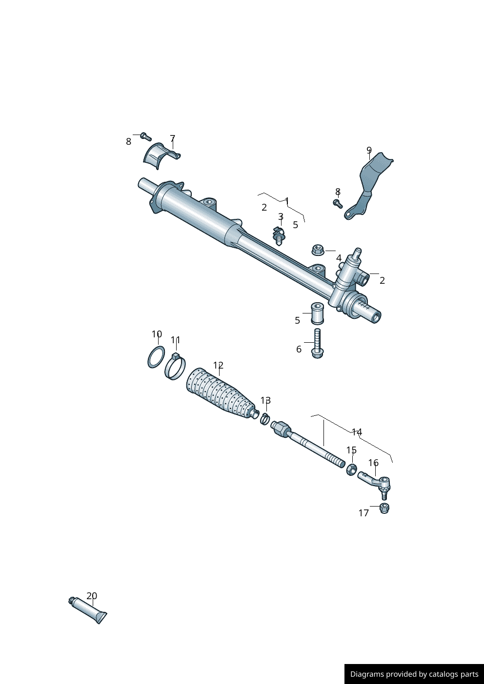 Volkswagen Steering Gear 7P6422063L LLLParts
