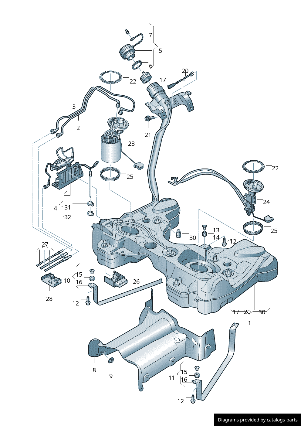 Volkswagen Fuel Tank 3Q0201055CR LLLParts