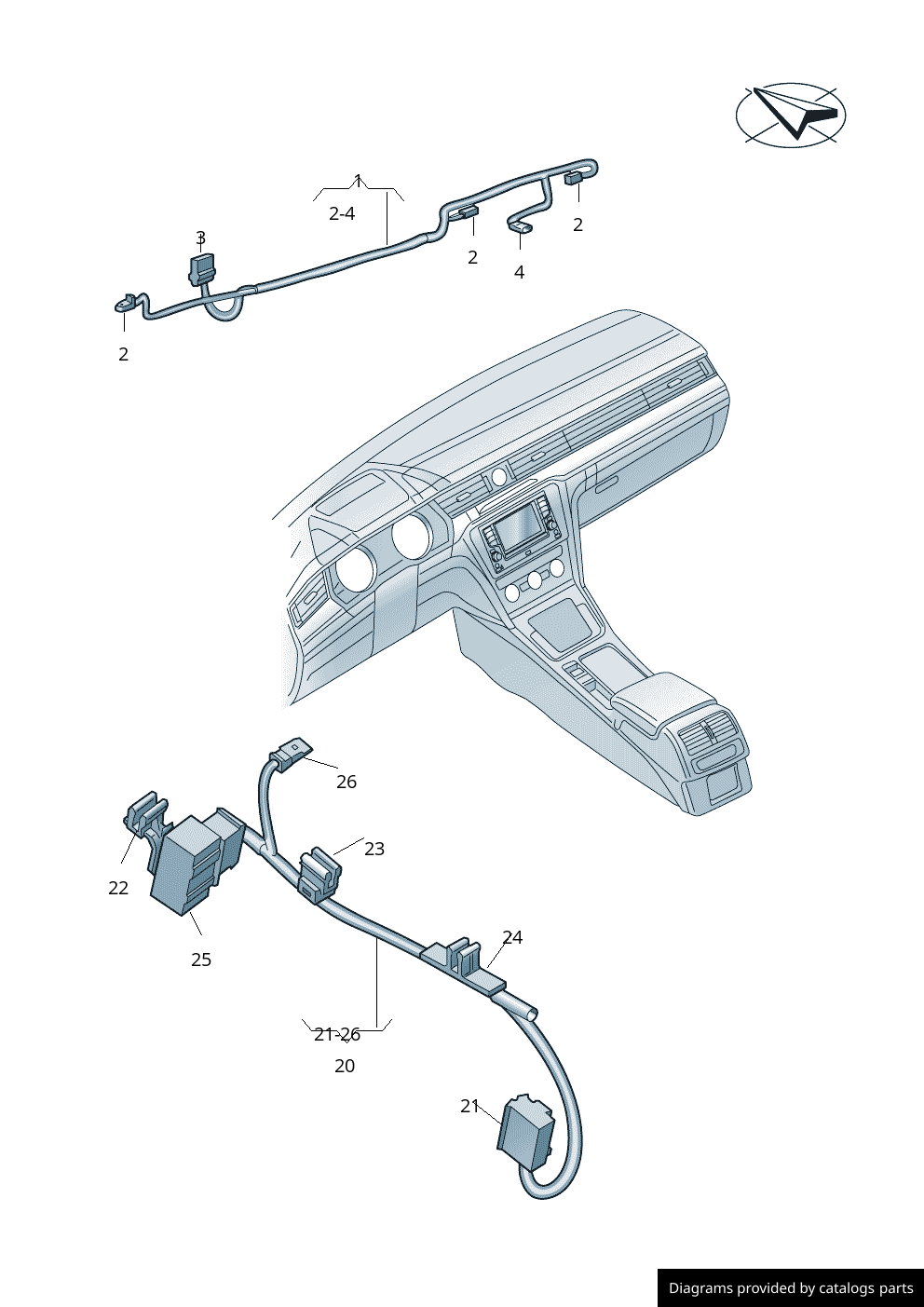 Volkswagen Wiring Harness For CentreConsole 3G0971641A LLLParts