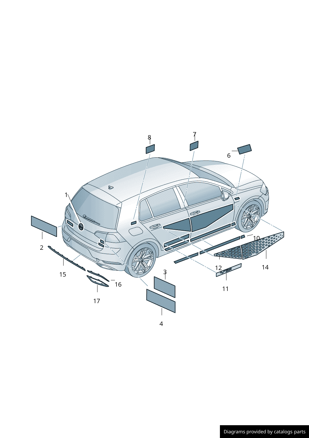 Volkswagen R OEM Style Side / Wing Badges (Multiple Models)