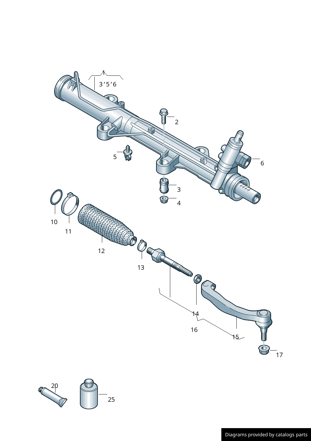 Volkswagen Steering Gear 7E2422061JX LLLParts