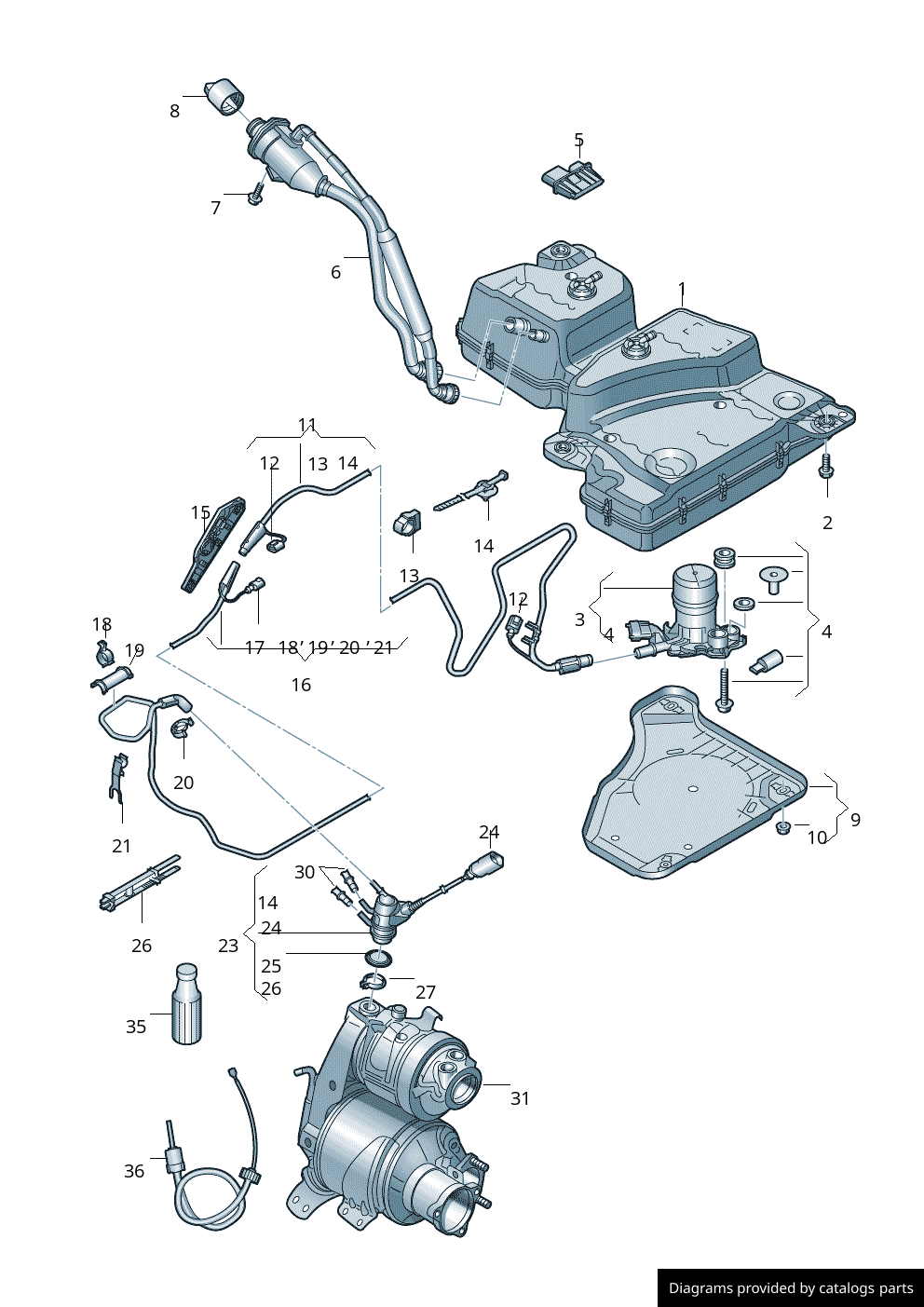 Genuine Volkswagen Audi - 000012499 - Filling Hose for AdBlue Urea Solution  (000 012 499)